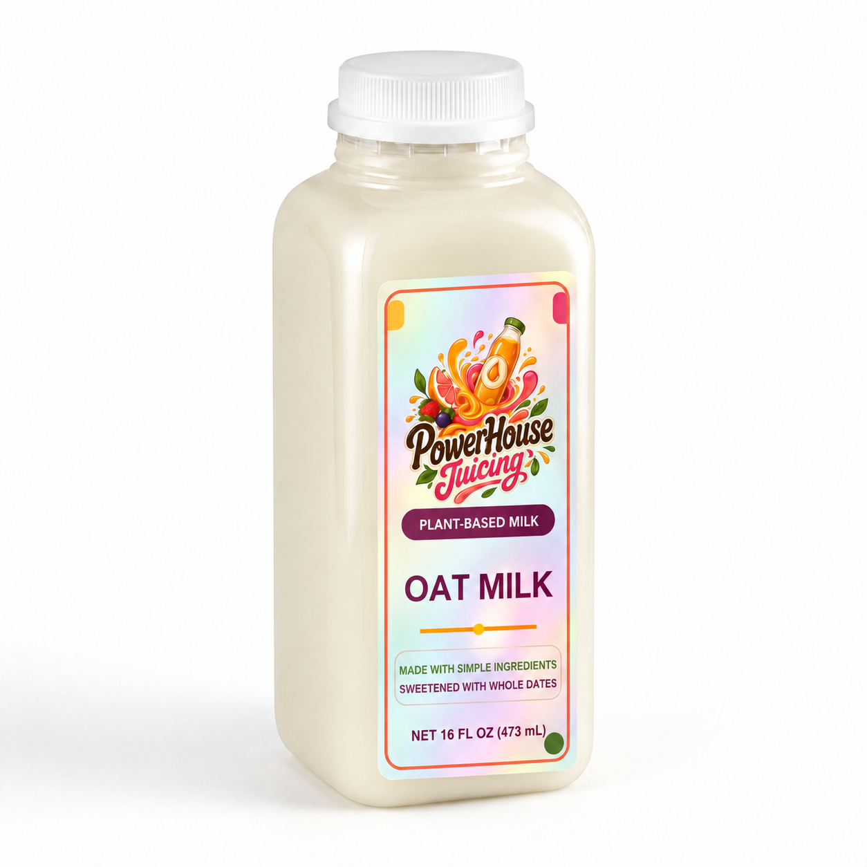 Oat Milk — PowerHouse Juicing cold-pressed juice bottle