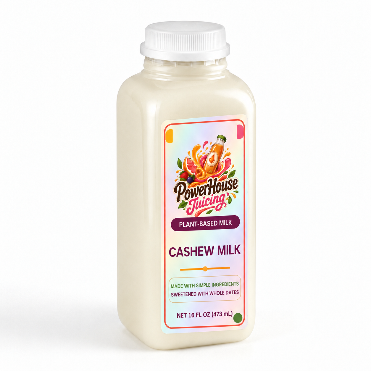 Cashew Milk — PowerHouse Juicing cold-pressed juice bottle