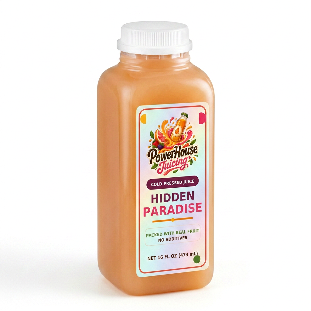 Hidden Paradise — PowerHouse Juicing cold-pressed juice bottle